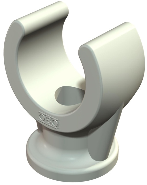 Abraçadeira com pé 40-42mm Polipropileno cinzento claro RAL 7035