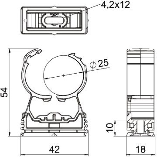 proQuick clip 24-28mm Poliamida cinzento claro RAL 7035