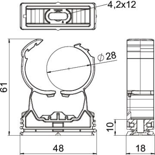proQuick clip 27,5-32mm Poliamida cinzento claro RAL 7035