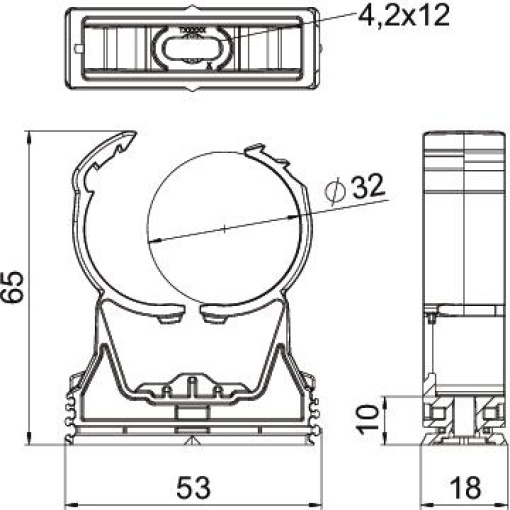 proQuick clip 31,2-35,8mm Poliamida cinzento claro RAL 7035