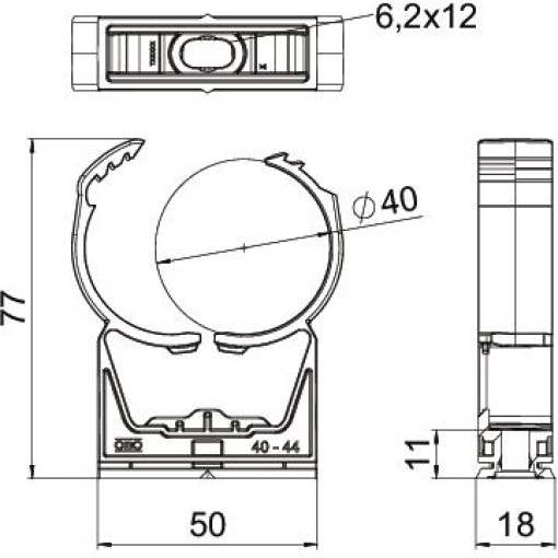 proQuick clip 39,3-44,5mm Poliamida cinzento claro RAL 7035