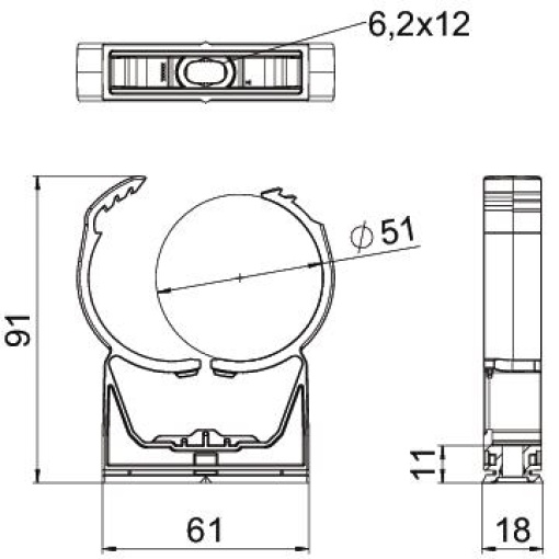 proQuick clip 48-55mm Poliamida cinzento claro RAL 7035