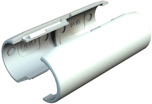 União Quick-Pipe M16 Policloreto de vinilo cinzento claro RAL 7035