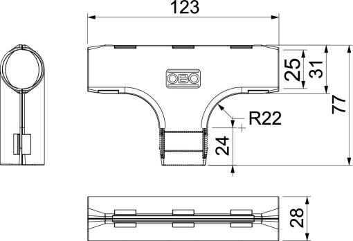 Derivação em T Quick-Pipe M25 Polipropileno cinzento claro RAL 7035