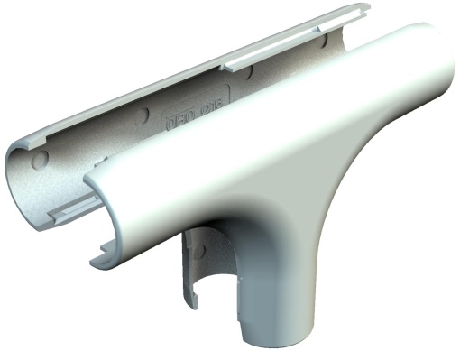 Derivação em T Quick-Pipe M20 Policloreto de vinilo branco puro RAL 9010
