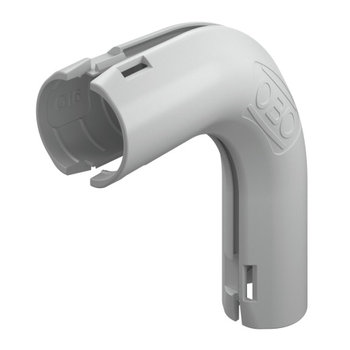 Ângulo de 90 Quick-Pipe M16 Polipropileno cinzento claro RAL 7035