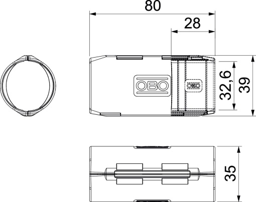 União Quick-Pipe M32 Polipropileno cinzento claro RAL 7035