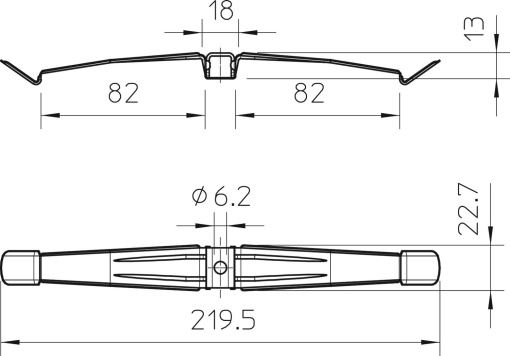 Abraçadeira de teto 2x8 NYM3x1,5 Aço inoxidável A2 1.4310 brilhante, pós-tratamento