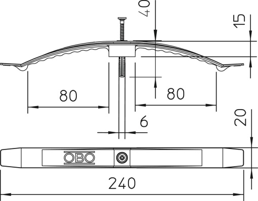Abraçadeira de teto 2x8 NYM3x1,5 Poliamida cinzento claro RAL 7035