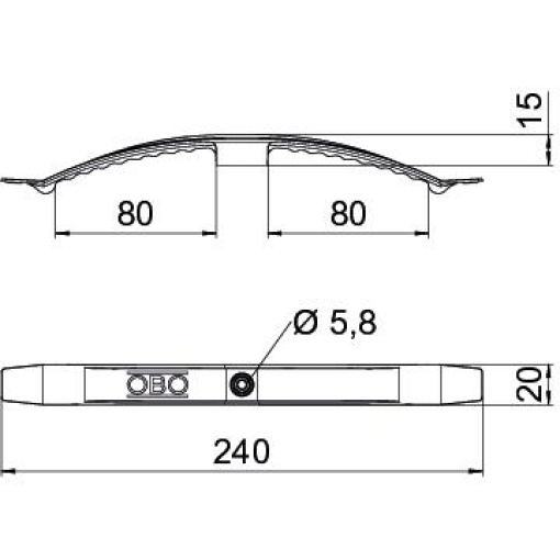 Abraçadeira de teto 2x8 NYM3x1,5 Poliamida cinzento claro RAL 7035