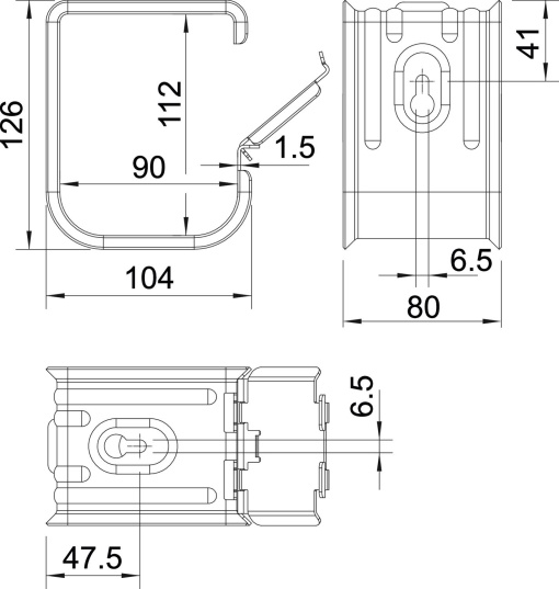 Abraçadeira OBO Grip 70x NYM3x1,5 Aço galvanizado pelo método Sendzimir
