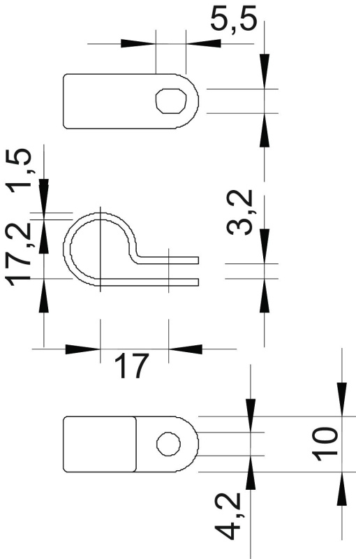 Abraçadeira 17,5mm Poliamida cinzento claro RAL 7035