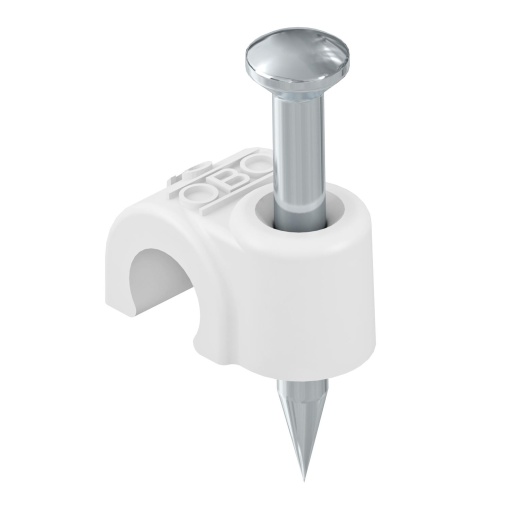Abraçadeira de prego ISO 14mm, L30 Polipropileno branco puro RAL 9010
