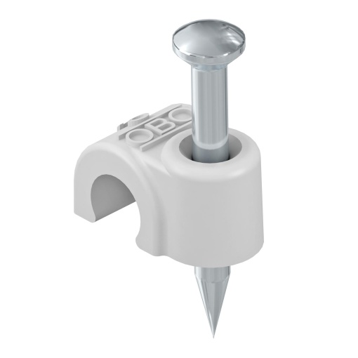 Abraçadeira de prego ISO 5mm, L25 Polipropileno cinzento claro RAL 7035