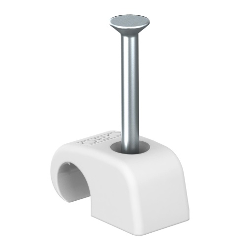 Abraçadeira de prego 7-12mm, L25 Polipropileno branco puro RAL 9010