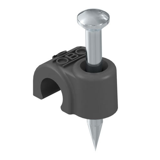 Abraçadeira de prego ISO 7mm, L25 Polipropileno preto RAL 9005