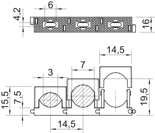 Abraçadeira aperto por pressão 3-7mm Poliamida cinzento claro RAL 7035