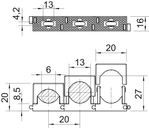 Abraçadeira aperto por pressão 6-13mm Poliamida cinzento claro RAL 7035