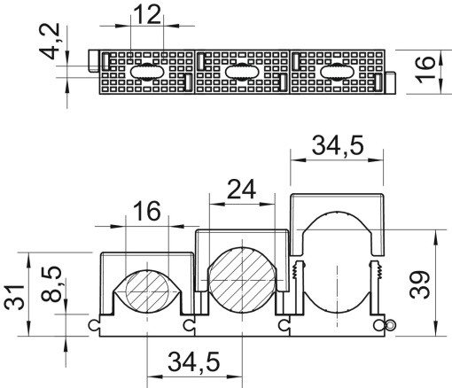 Abraçadeira aperto por pressão 16-24mm Poliamida cinzento claro RAL 7035