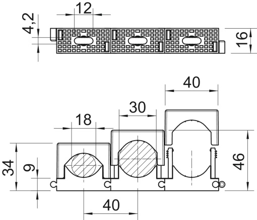 Abraçadeira aperto por pressão 18-30mm Poliamida cinzento claro RAL 7035