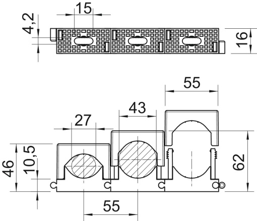 Abraçadeira aperto por pressão 27-43mm Poliamida cinzento claro RAL 7035