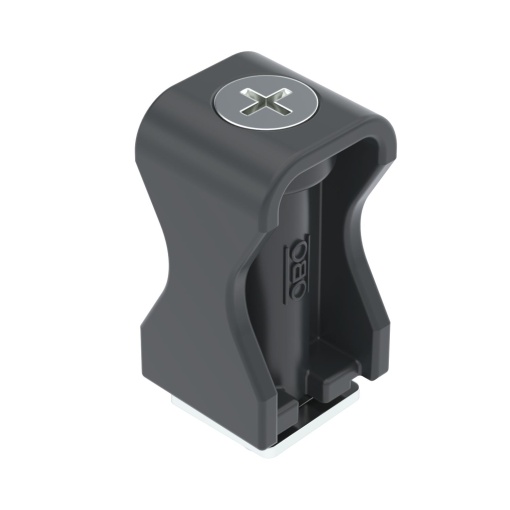 Abraçadeira encosto p perfil with cross-head screw 14x48mm Poliamida preto RAL 9011