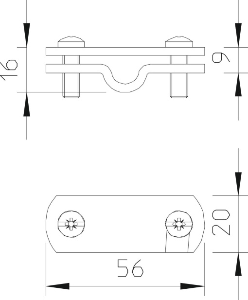 Placa de identificação para pontos de separação 8-10mm Alumínio