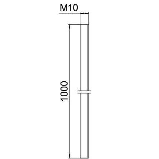 Varão roscado 10x10x1000 Aço brunido preto