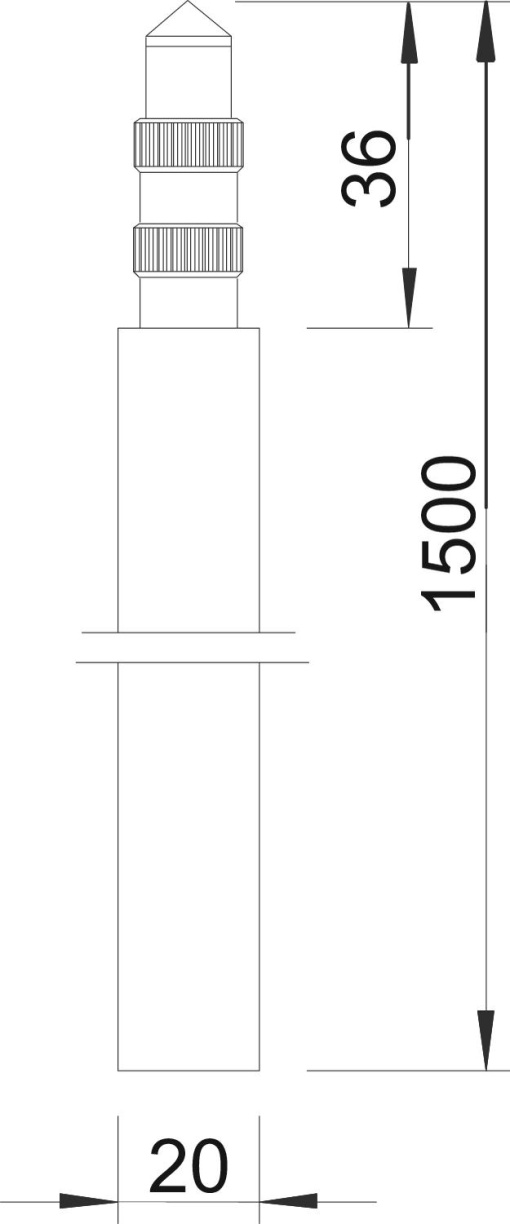 Elétrodo de terra standard 1,5m Aço galvanizado por imersão a quente após maquinação