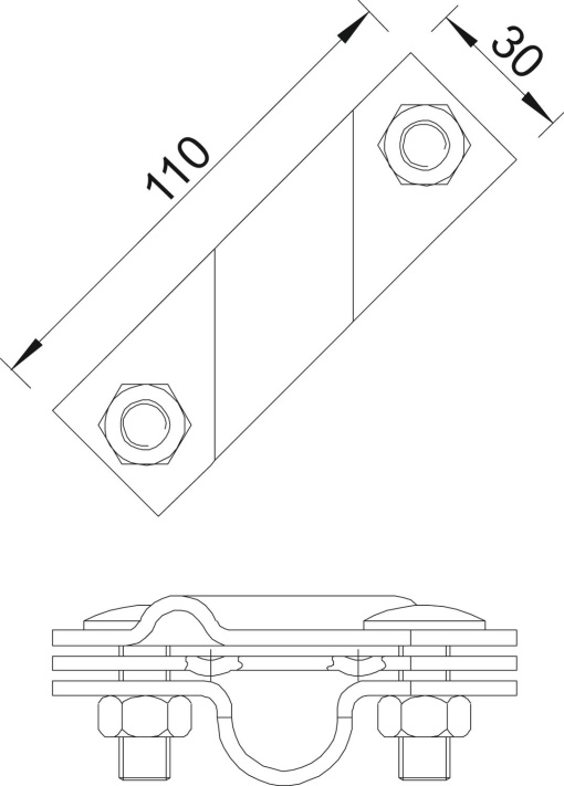 Abraçadeira para cabo e fita 25mm Aço inoxidável A4 1.4404