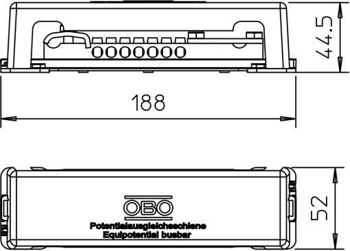 Barra equipotencial 188mm Latão cinzento