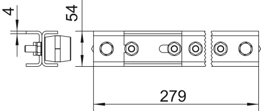 Barra equipotencial para zonas EX, livre de faísca 5xM10 Aço inoxidável, livre de ferrugem A2 1.4301