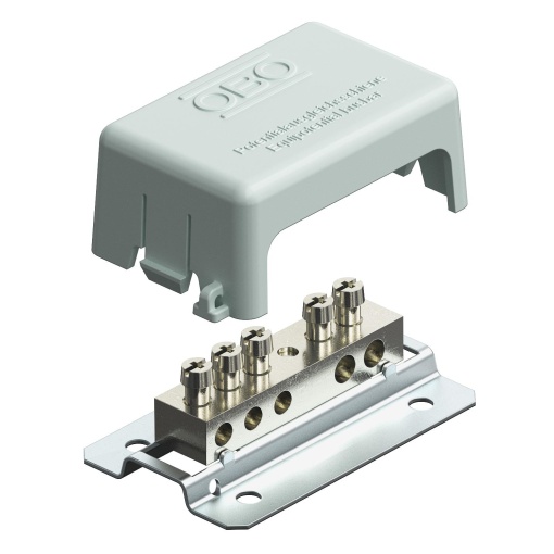 Barra equipotencial para pequenas instalações 72x45mm Latão cinzento