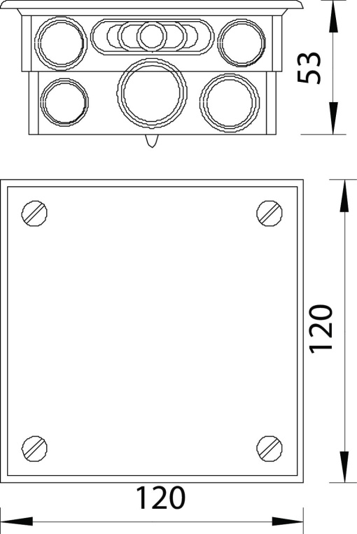 Barra equipotencial em caixa para encastrar 50x5mm Latão