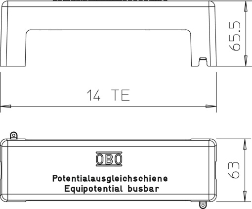 Tampa para barra equipotencial 72x45mm Poliestireno cinzento