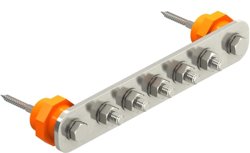 Barra equipotencial BigBar  5 conexões 5xM10 Aço inoxidável, livre de ferrugem A2 1.4301