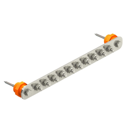 Barra equipotencial BigBar  10 conexões 10xM10 Aço inoxidável, livre de ferrugem A2 1.4301