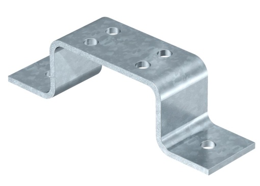 Placa de terra para 2 cabos 50x5mm Aço galvanizado por imersão a quente após maquinação