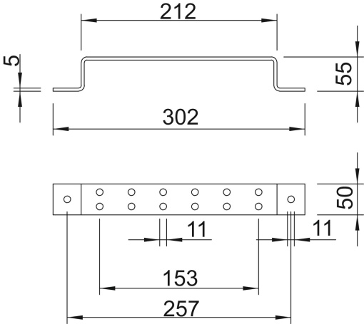 Placa de terra para 4 cabos 302mm Aço inoxidável A4 1.4571