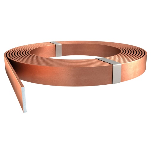 Fita cobreada, rolo de 50m e 41kg 30x3mm Aço cobreado
