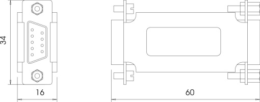 Proteção fina para interface V24 S-SUB 9 12V