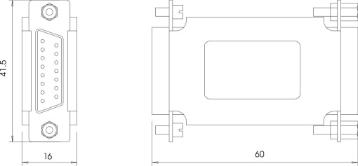 Proteção fina para interface V24 S-SUB 15 12V