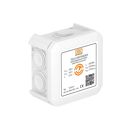 Descarregador combinado para telecomunicações 180V Plástico branco
