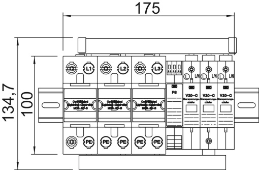 Conjunto de proteção tripolar com FS 255V