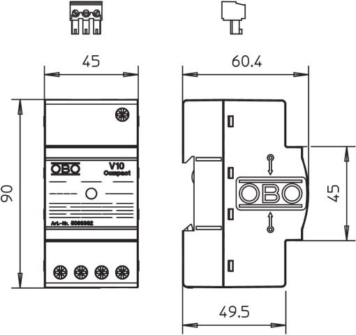 Descarregador V10 Compact com sinalização remota 255V