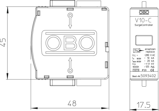 Descarregador sobretensões V10 Módulo de substituição 280V