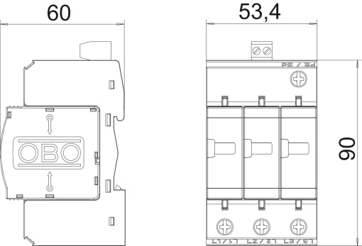 Descarregador sobretensões V20 3 polos com sinalização remota 280V