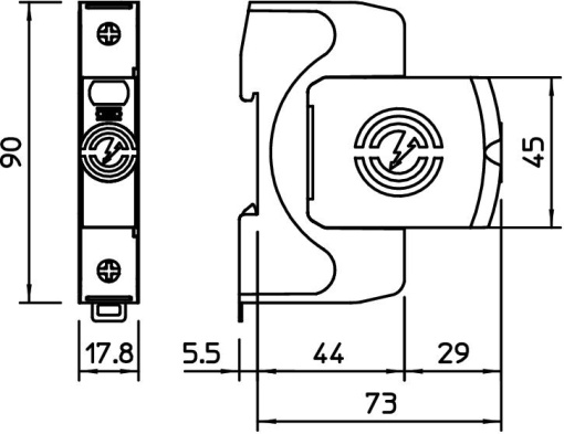 Descarregador sobretensões V20 1 polo 440V