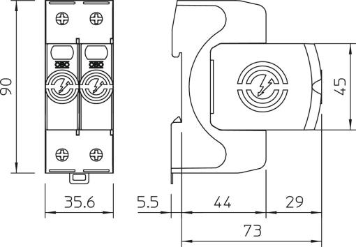 Descarregador sobretensões V20 1 polo com NPE 280V