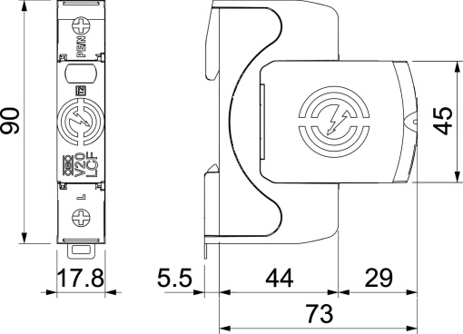 Descarregador sobretensões V20 1 polo sem corrente de fuga 280V